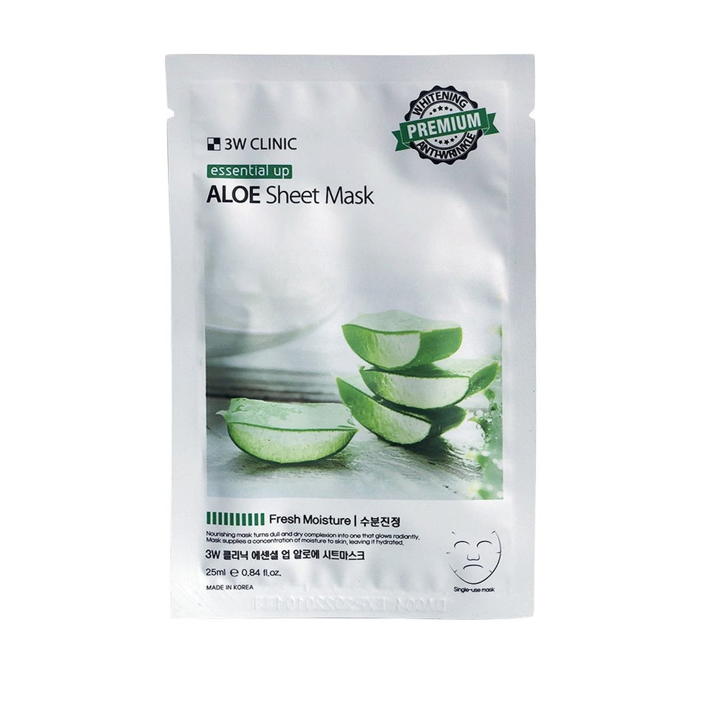 Увлажняющая тканевая маска 3W CLINIC Essential Up Aloe Sheet Mask с экстрактом алоэ - ALCHEMY