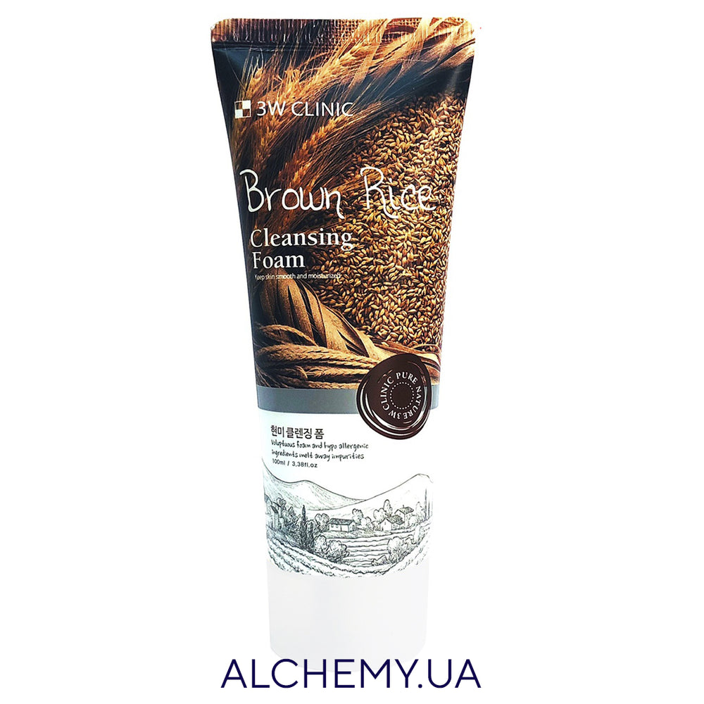 Нежная пенка с рисом и коллагеном 3W Clinic Brown Rice Foam Cleansing 100 ml - ALCHEMY