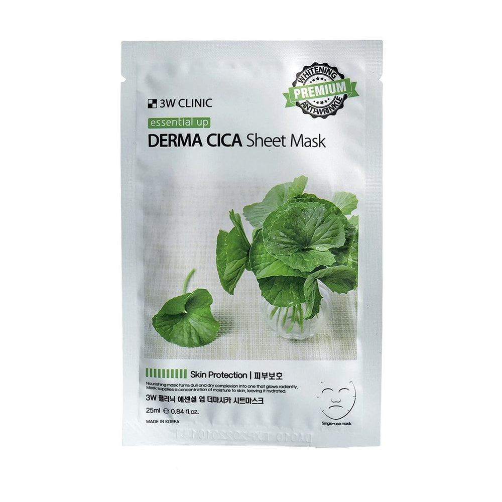 Заживляющая тканевая маска 3W CLINIC Essential Up Derma Cica Sheet Mask с экстрактом центеллы - ALCHEMY