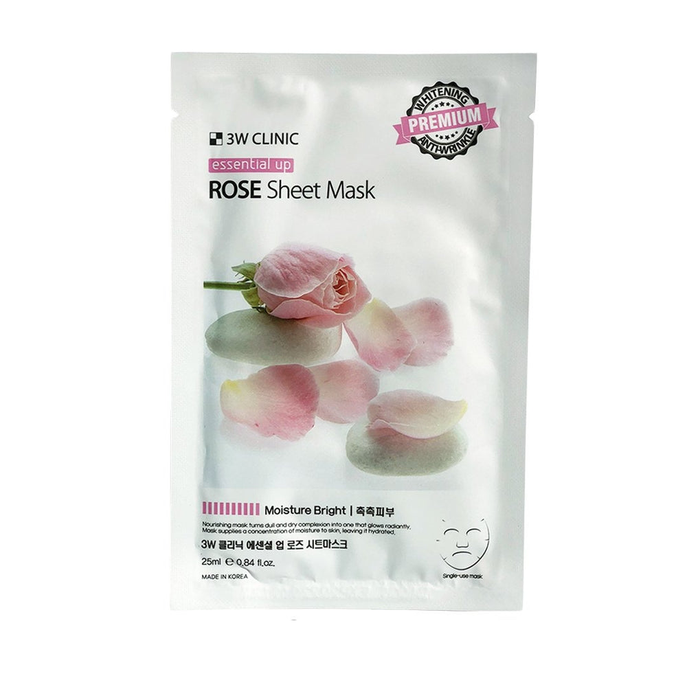 Увлажняющая тканевая маска 3W CLINIC Essential Up Rose Sheet Mask с экстрактом розы - ALCHEMY