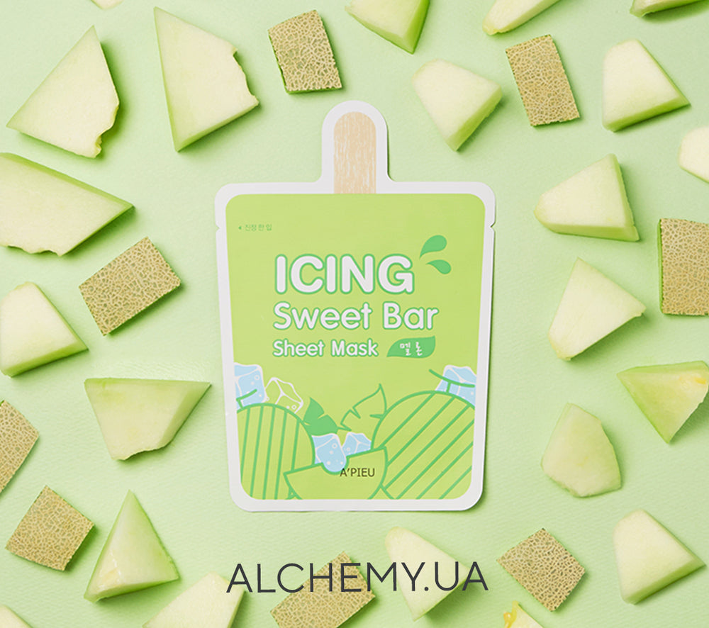 Питательная тканевая маска A'PIEU Icing Sweet Bar Sheet Mask Melon для сухой кожи - ALCHEMY