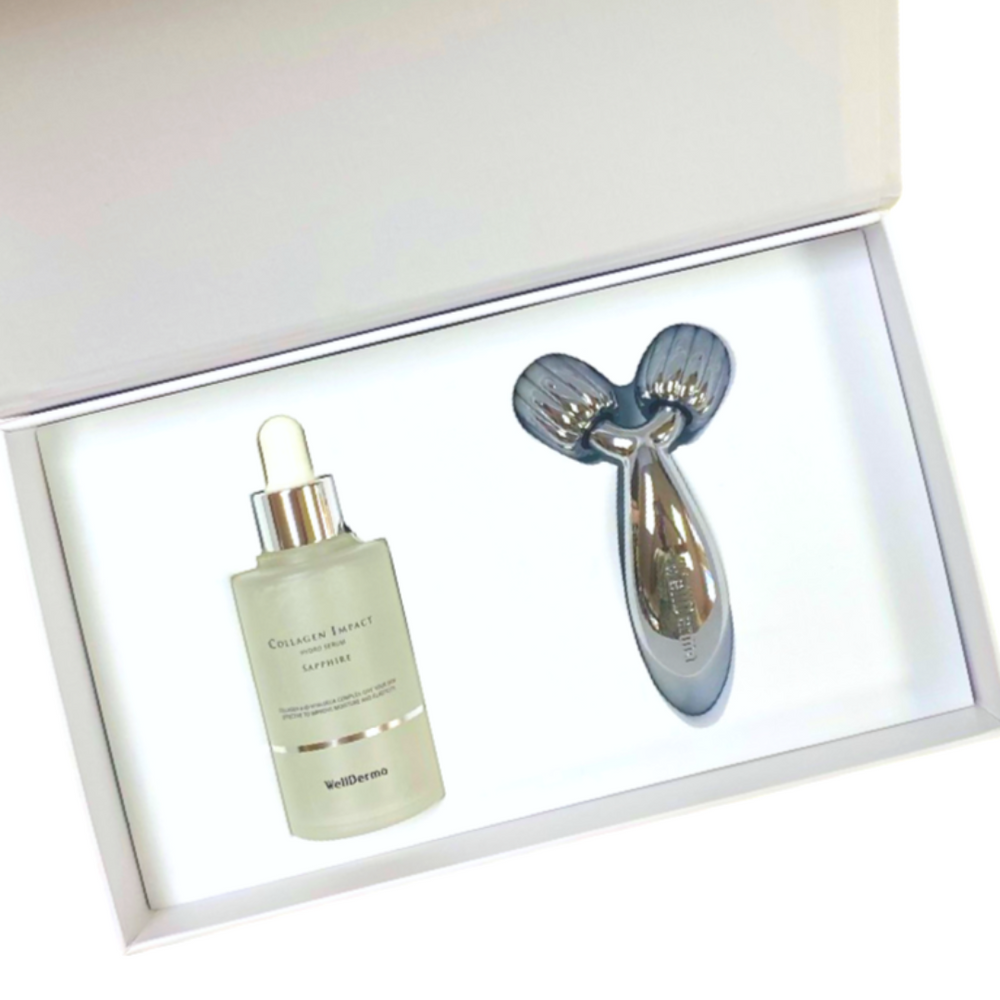Набор для лифтинга кожи лица Wellderma Collagen Beauty Care Serum & Roller Set