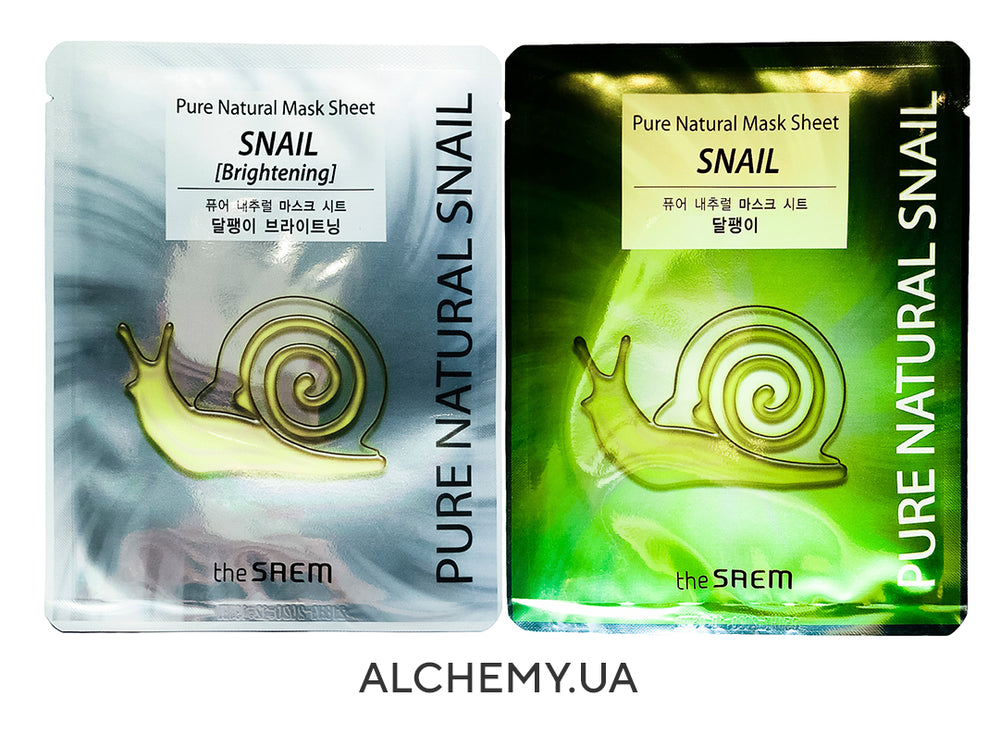 Тканевая маска THE SAEM Pure Natural Mask Sheet Snail Brightening - ALCHEMY