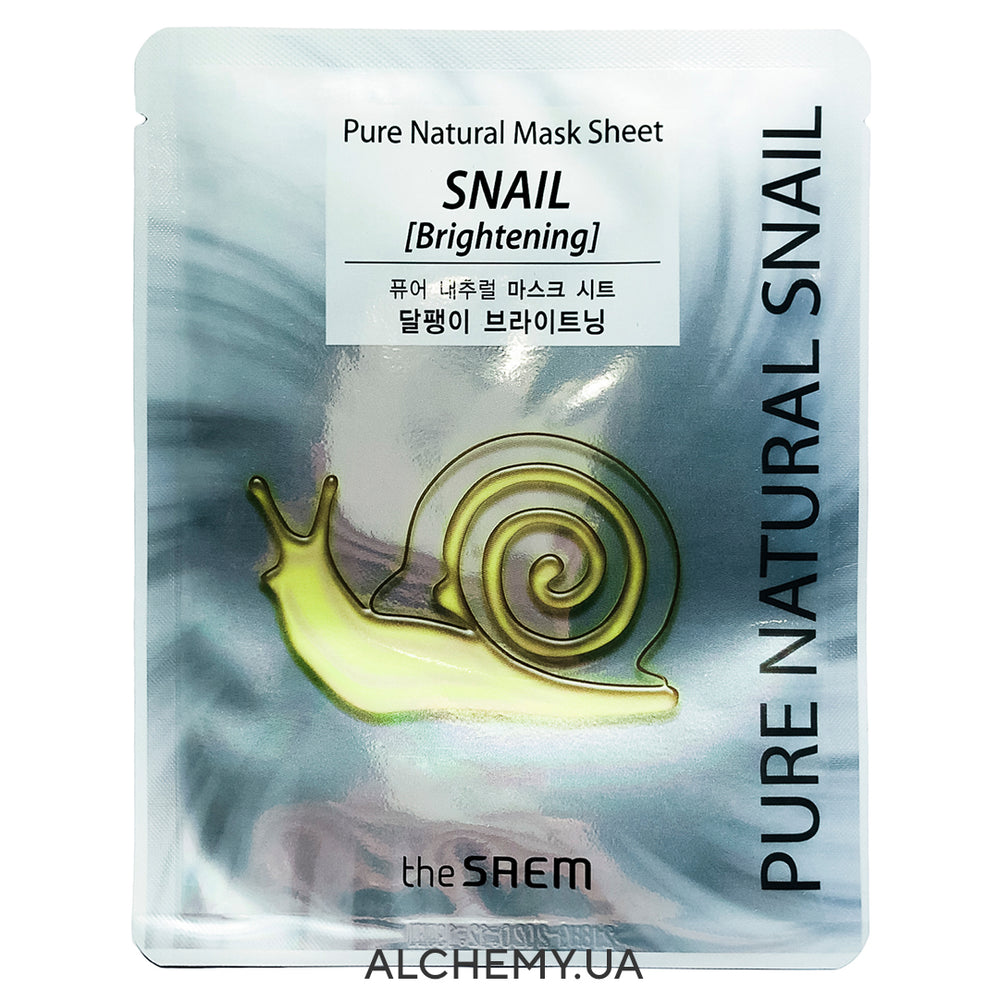Тканевая маска THE SAEM Pure Natural Mask Sheet Snail Brightening - ALCHEMY
