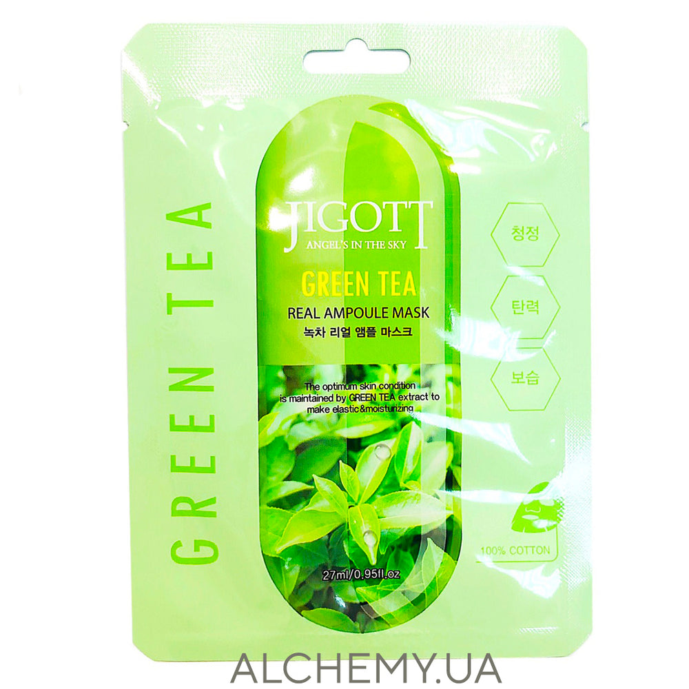 Ампульная маска с зеленым чаем Jigott Green Tea Real Ampoule Mask - ALCHEMY